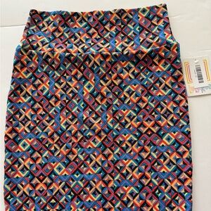 LuLaRoe Multicolor Geometric Pencil Cassie Skirt Size XS